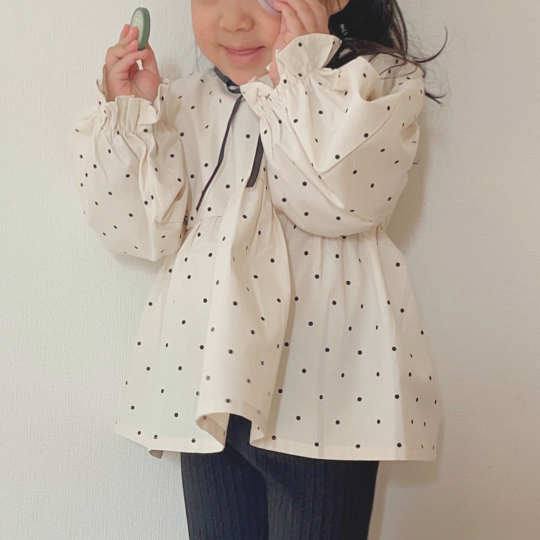 dot ribbon blouse