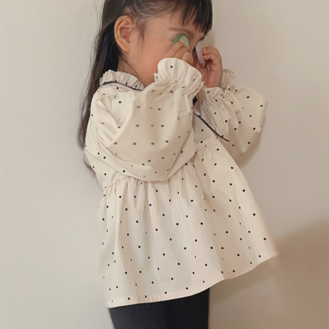 dot ribbon blouse