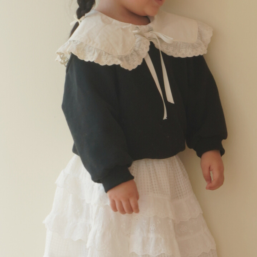 frill collar sweatshirt
