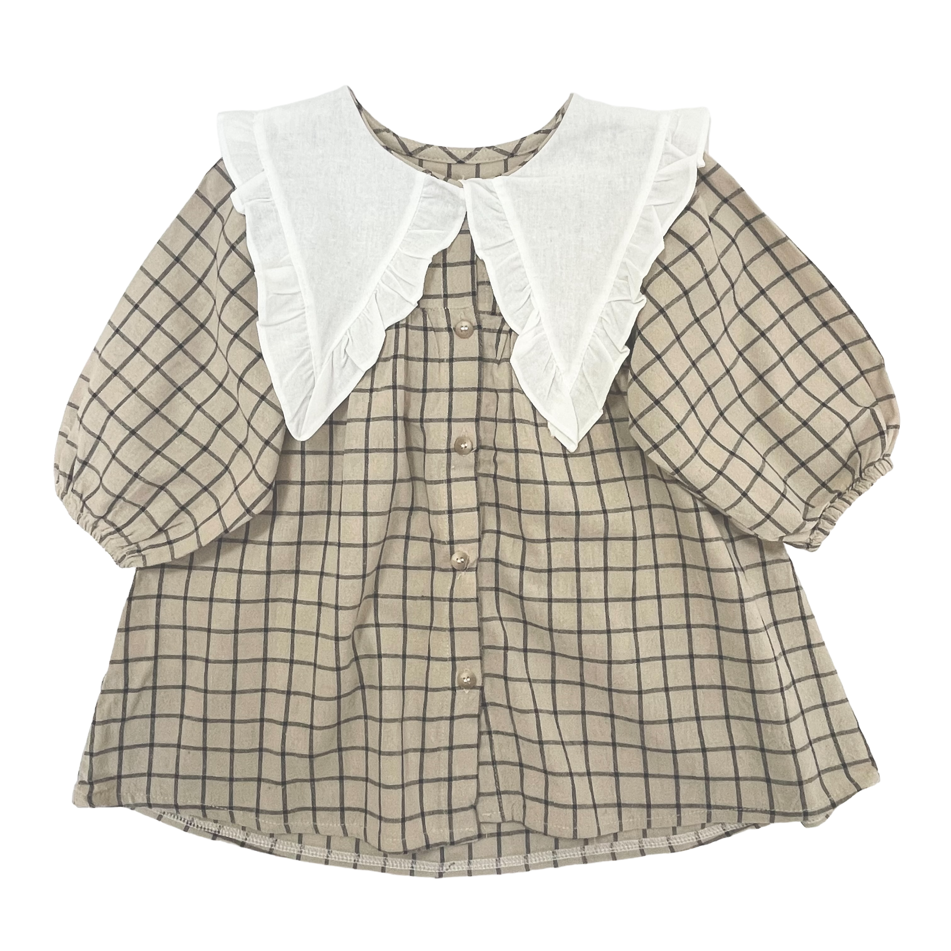 big collar dress - check