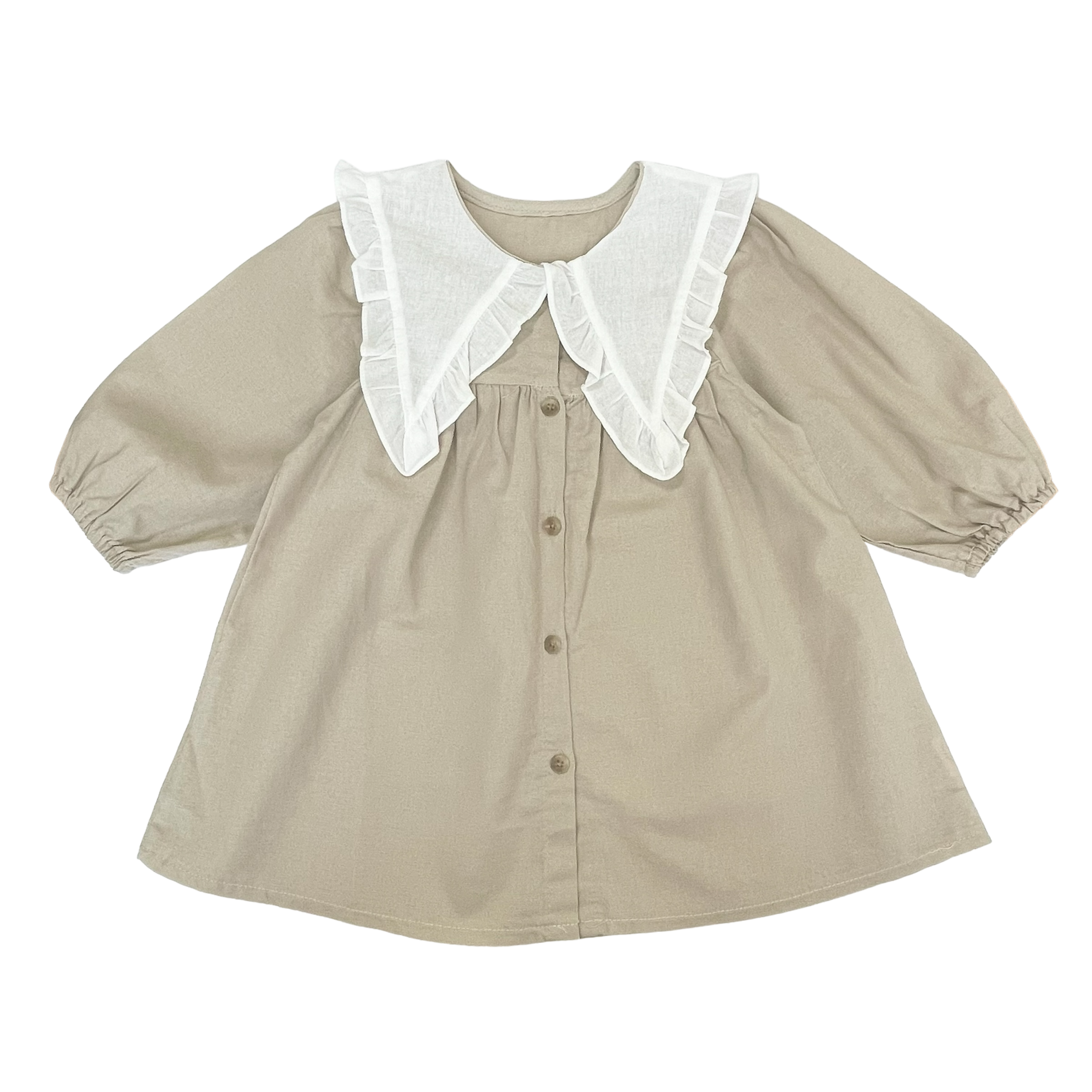 big collar dress - beige