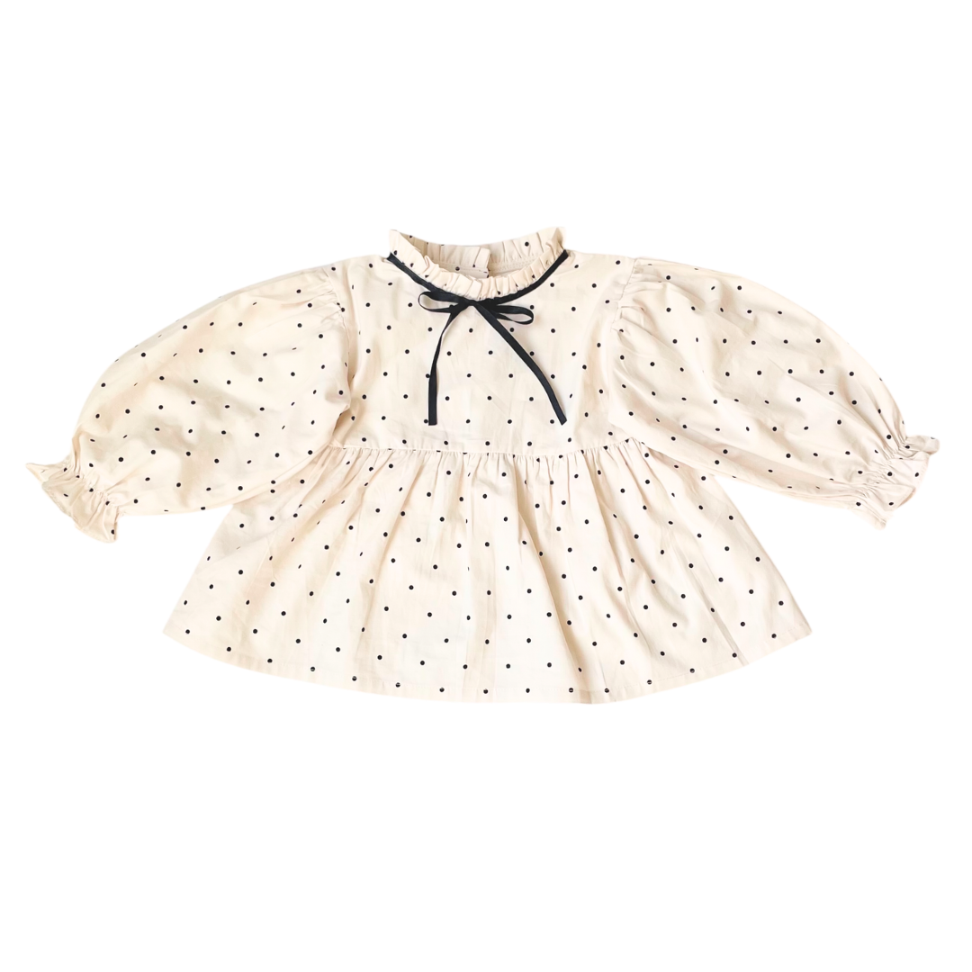 dot ribbon blouse